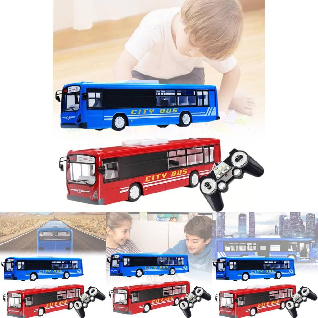 Fernbedienbarer Bus Spielzeug für Kinder 1:12 Realistische Geräusche und Lichter Batteriebetrieben
