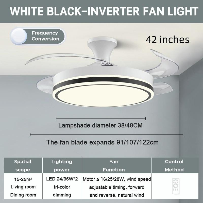 36“42”48“ Modern Smart Ceiling Fan Lamp Household DC Motor Ceiling Fan With Light Foldable LED Air Cooler Lamp