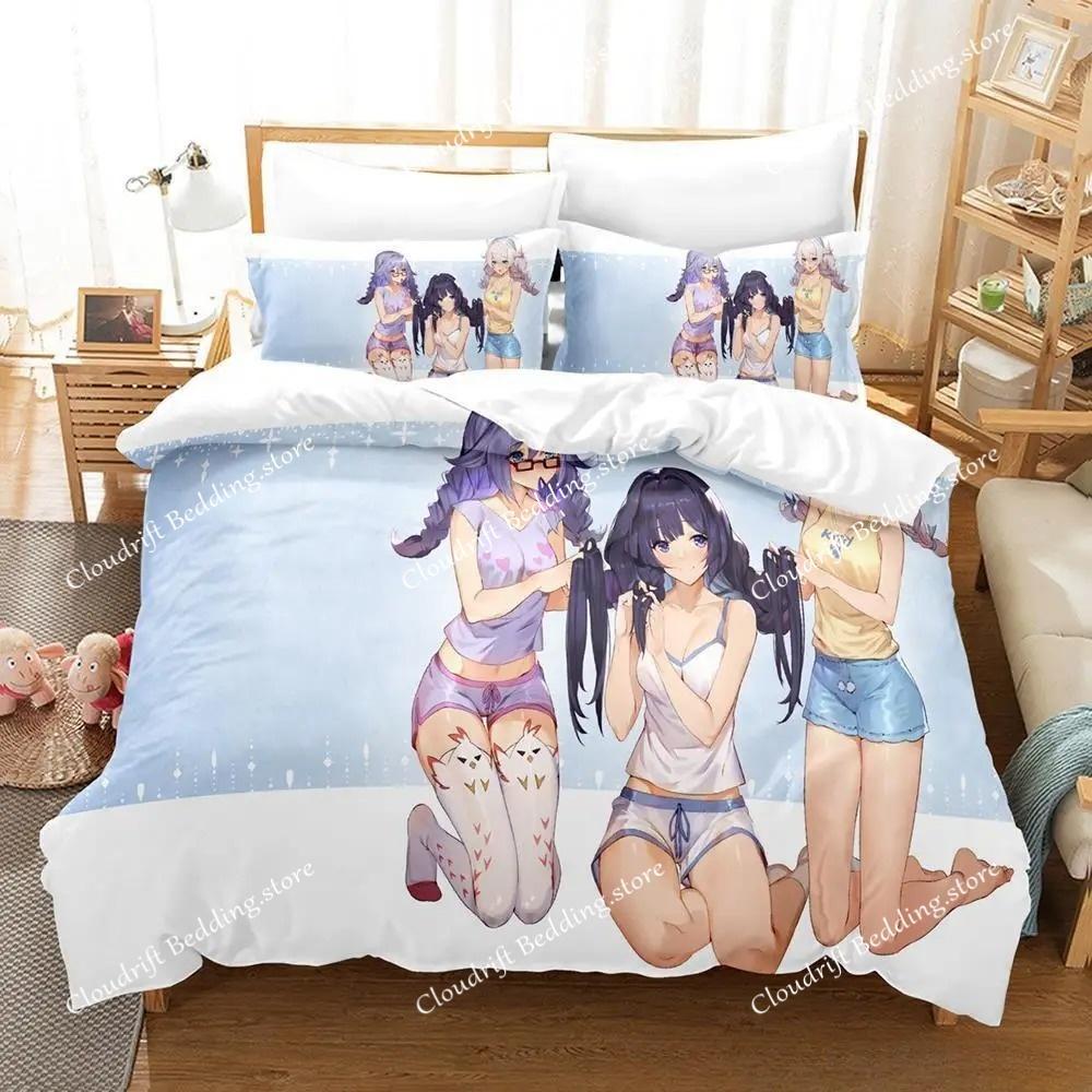 New 3d Print Anime Honkai Impact 3rd Bedding Set Cartoon Anime Set Adult Kid Bedroom Duvet Cover Sets Home Textiles