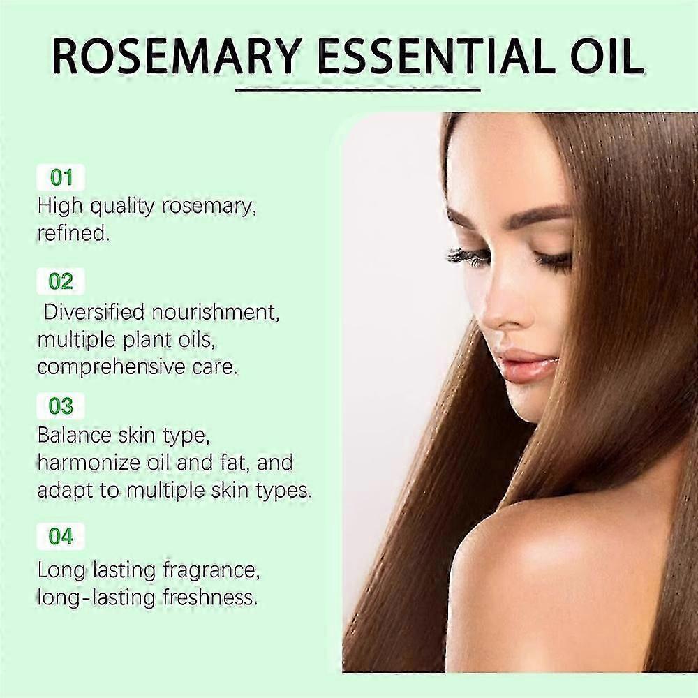 1-3X Rosemary Hair Growth Oil Anti-frizz Dandruff Treatment Scalp Damaged Nourishing Anti Hair Loss Serum Pure Rosemary Essential Oil fiuling
