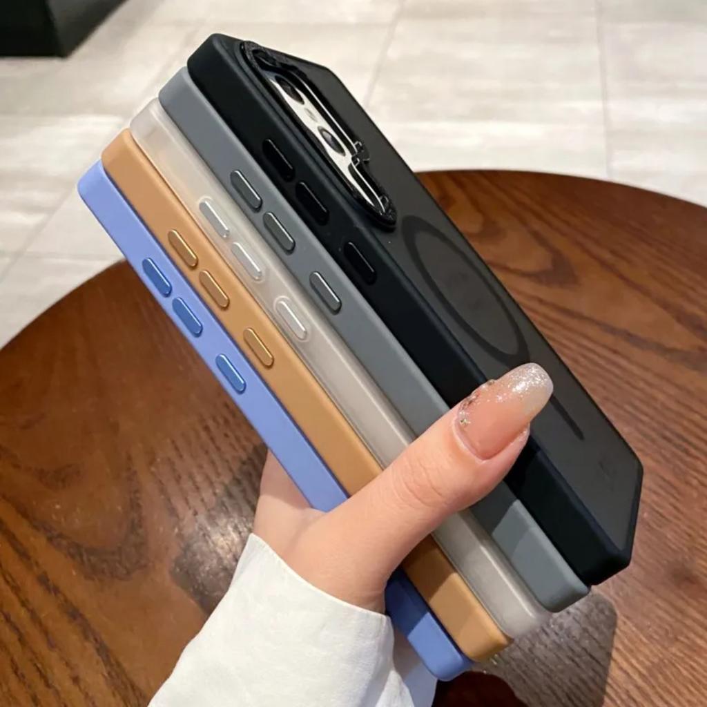 Luxury Matte Clear Magsafe Case for Samsung Galaxy S25 S24 S23 Ultra Plus S24FE Magnetic Wireless Charge Shockproof Bumper Cover