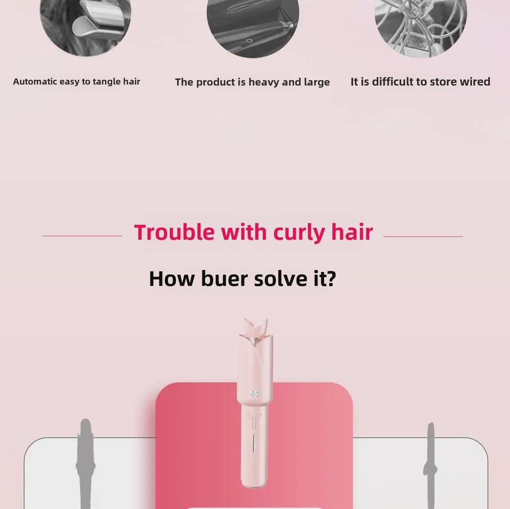 2024 Automatic Wireless 32mm Electric Curling Iron - Large Wave, Non-Damaging Hair Care