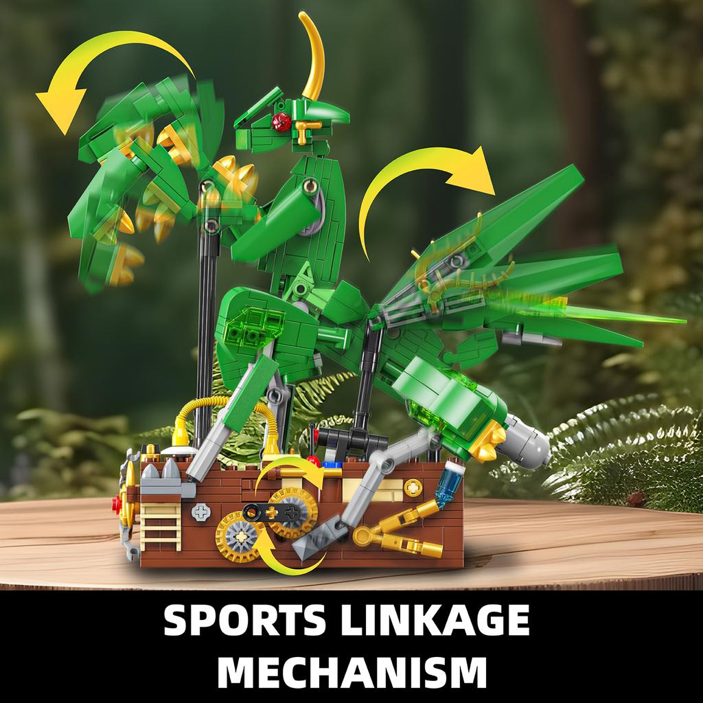 613PCS Mechanical Mantis Building Block Toys Sets Constructible Desk Christmas Presents