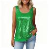 Women's Fashion Sequinned Sleeveless Round,Neck Top