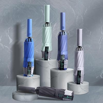 Bezpečnostní reflexní větruodolný deštník s LED světlem pro muže a ženy - Vyztužený, velký a zesílený pro obchodní použití a bouřlivé podmínky