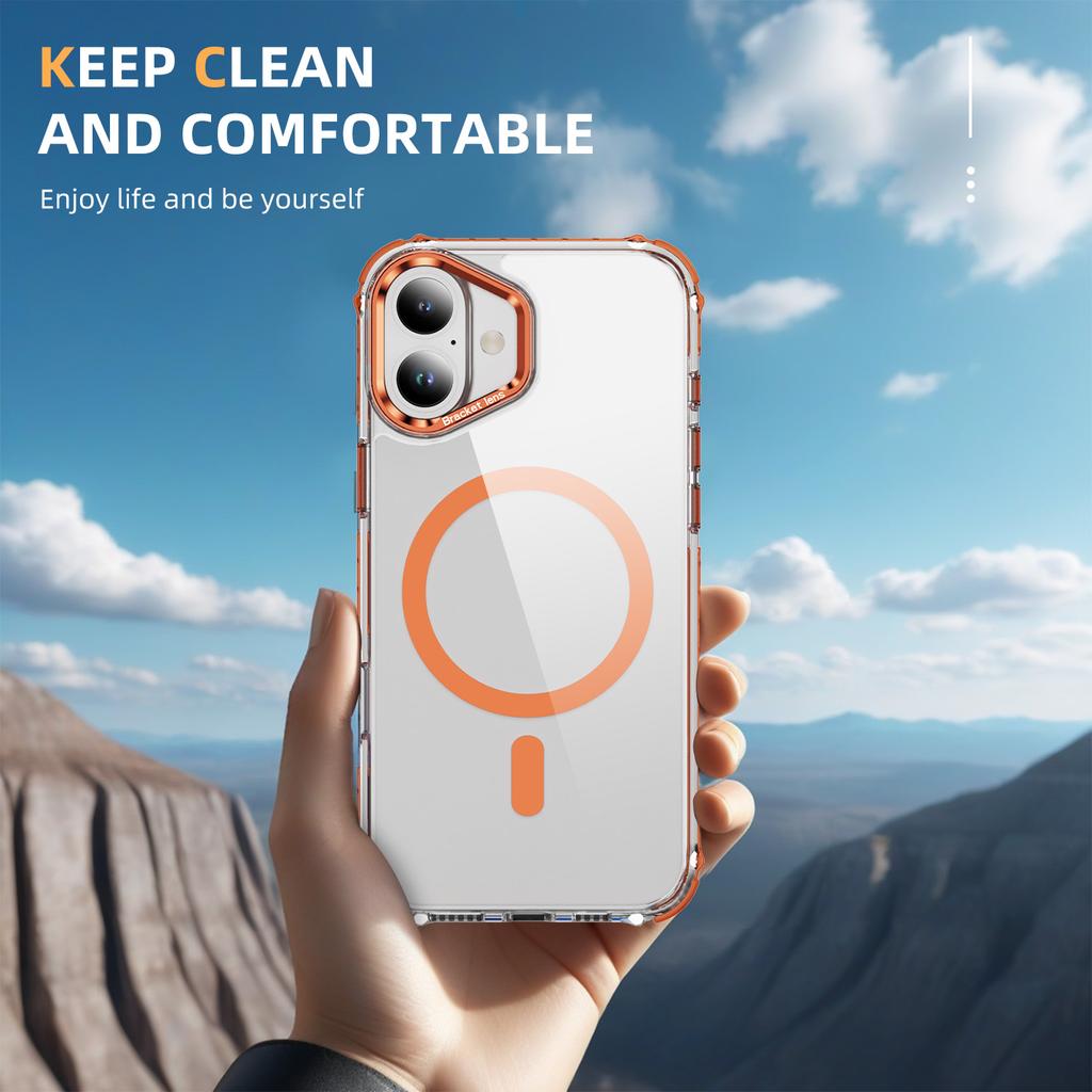 For iPhone 17 Clear Phone Case with Lens Kickstand Cover Compatible with MagSafe