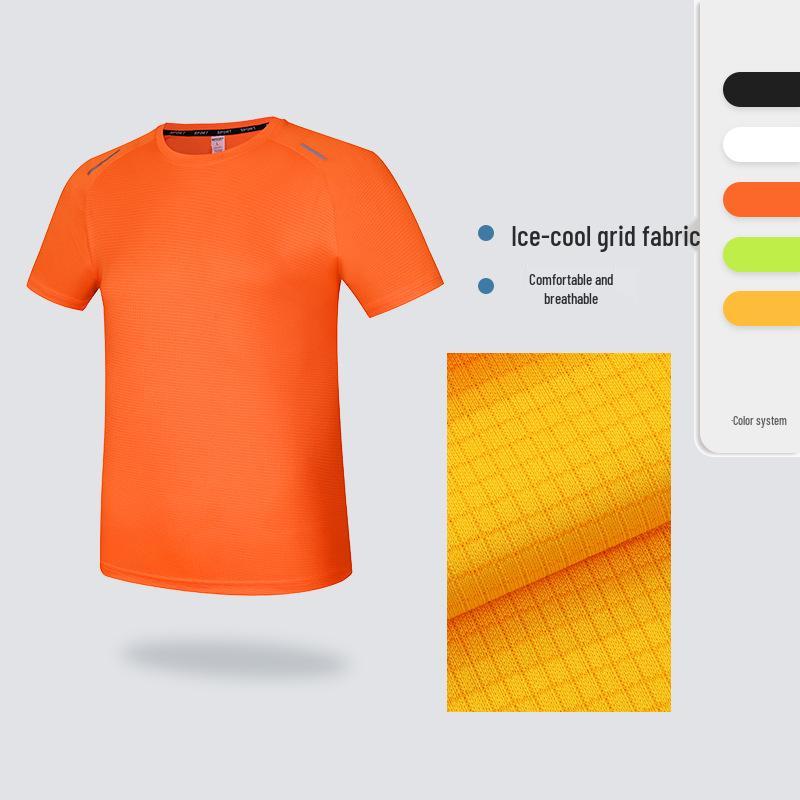 

Чоловіча швидкосохнуча дихаюча картата футболка з круглим вирізом 4XL фарби люмінесцентні зелений колір