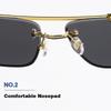 Cool And Handsome Double Beam Trimmed Square Frameless Sunglasses
