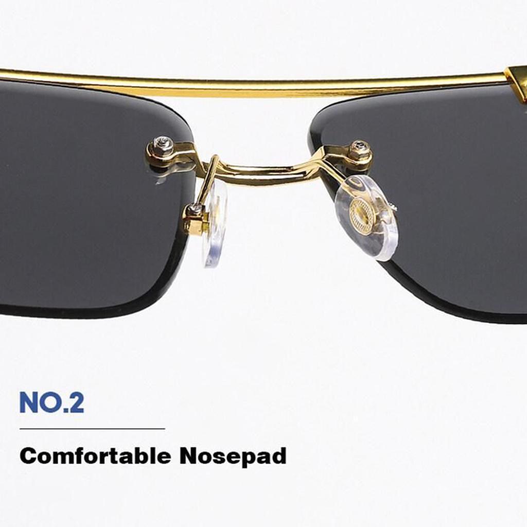 Cool And Handsome Double Beam Trimmed Square Frameless Sunglasses