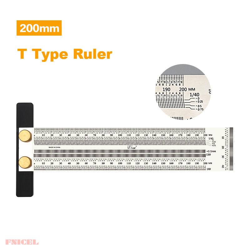 High-Precision Scale Ruler T-Type Hole Ruler Stainless Woodworking Scribing Mark Line Gauge Carpenter Measuring Tool
