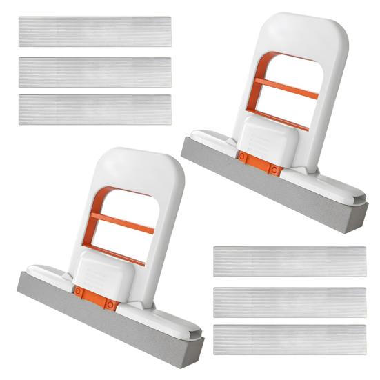 Mini Foldable Desktop Mop Portable Small Cleaning Mop Wet Dry Cleaning System Squeeze Lift Technology Office Mop