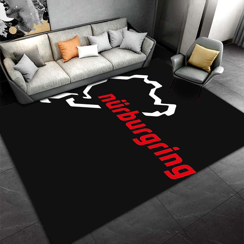 Nürburgring Racing Circuit Map Pattern Rug Suitable for Use As an Anti-slip Game Mat for Living Room and Bedroom Sofas