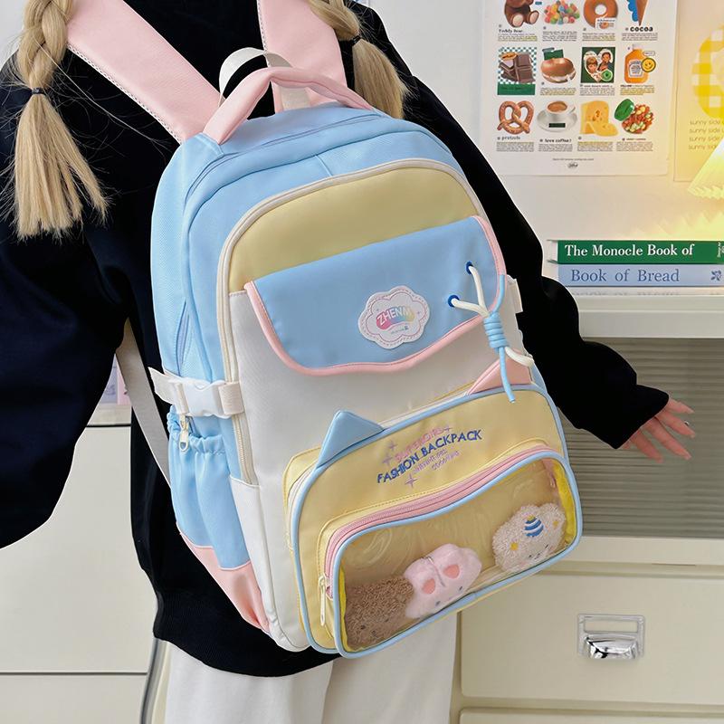 Schoolbag high value ins wind school bag junior high school girls backpack high school students large capacity cute pain bag dopamine backpack