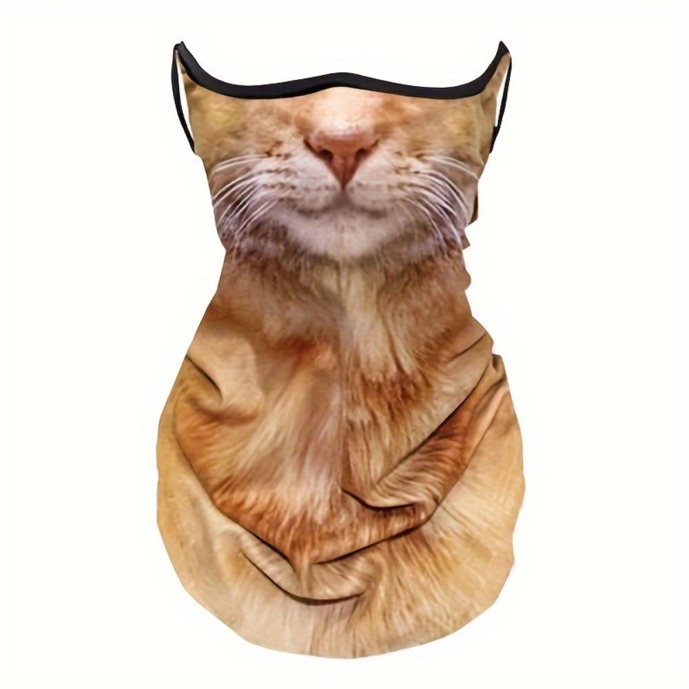 

Animal Pattern Hanging Ear Ice Silk Face Mask - Summer UV Protection Breathable Neck Gaiter for Cycling Fishing Outdoor Sports