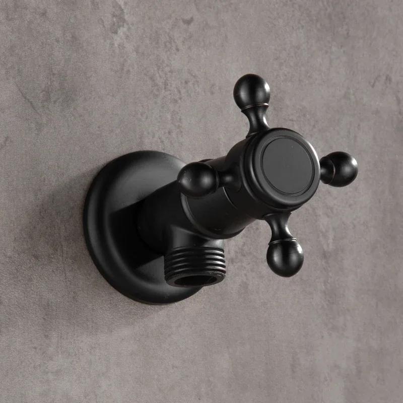 

Black Bronze Triangle Valve 1/2 male Brass Bathroom Angle Stop Valve Black Finish Double Use Filling Valves