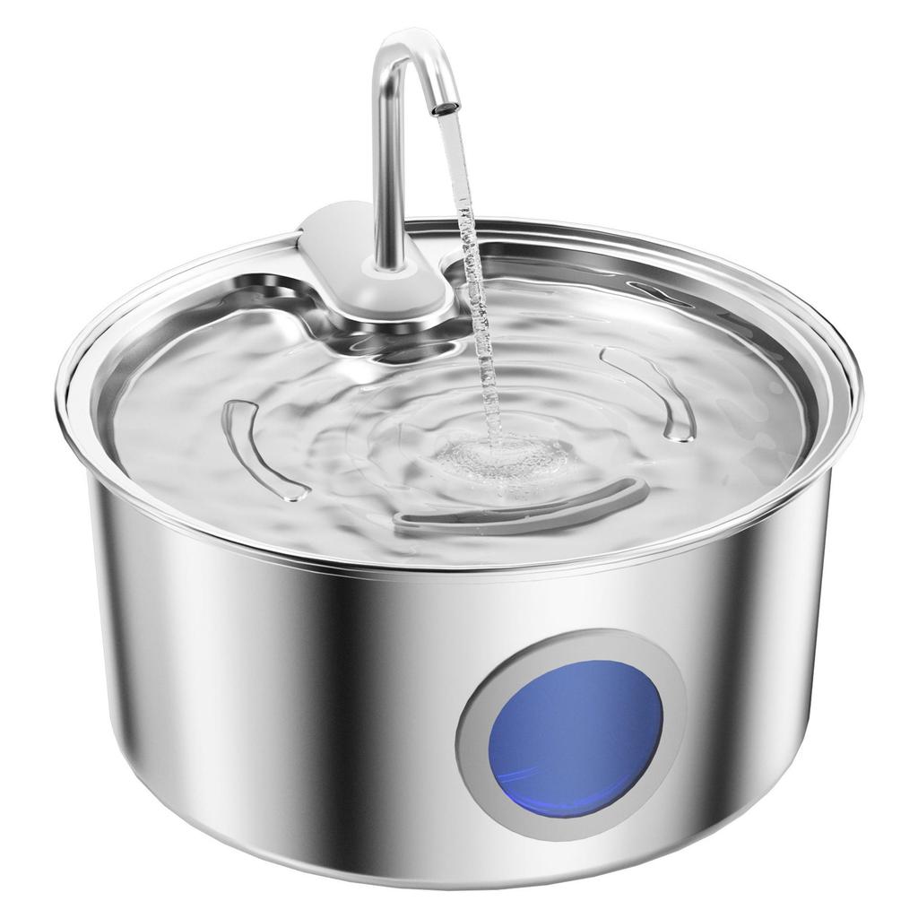 Ceramic Cat Water Fountain with Stainless Steel Circulation