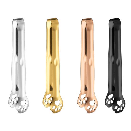 Food Tong Comfortable Grip Cat Paw Stainless Steel Portable Handheld Bread Clamp  BBQ Cooking Clip Kitchen Gadget