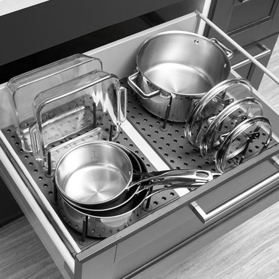 1/2Pcs Storage Rack Retractable Adjustable Drawer Organizer with Removable Partitions Plastic Drain Rack