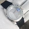 39mm Old EXP 24 Hour GMT Steel Bezel Watch Case for NH34 NH35 NH36 Sapphire Glass Explorer Case Accessories Silicone Strap