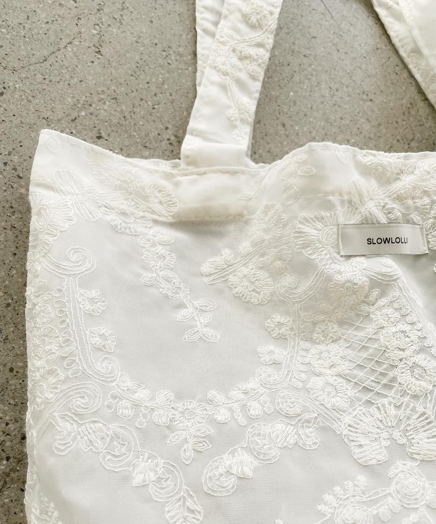 Slowlolli Bloom Jacquard Tote Bag - Ivory