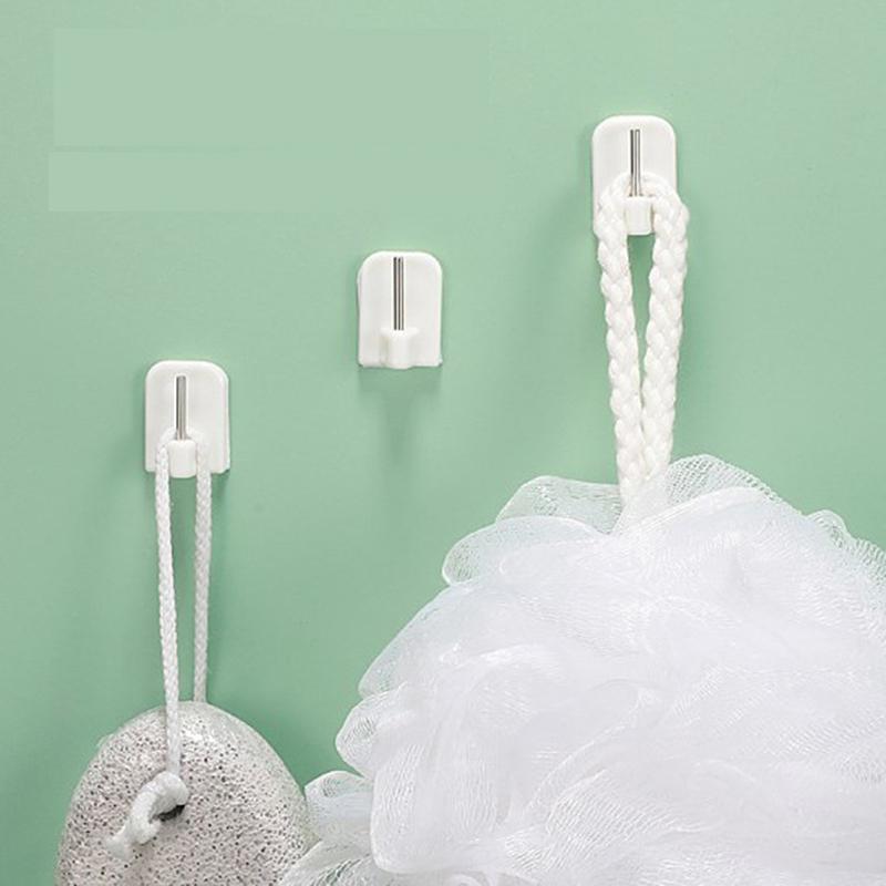 10 Stück selbstklebende Haken für Gardinenstangen, Hintertür, Aufbewahrungsregal, Fenster, selbstklebend, Hängehaken, Schlüsselhalter, Badezimmer, Handtuchhalter