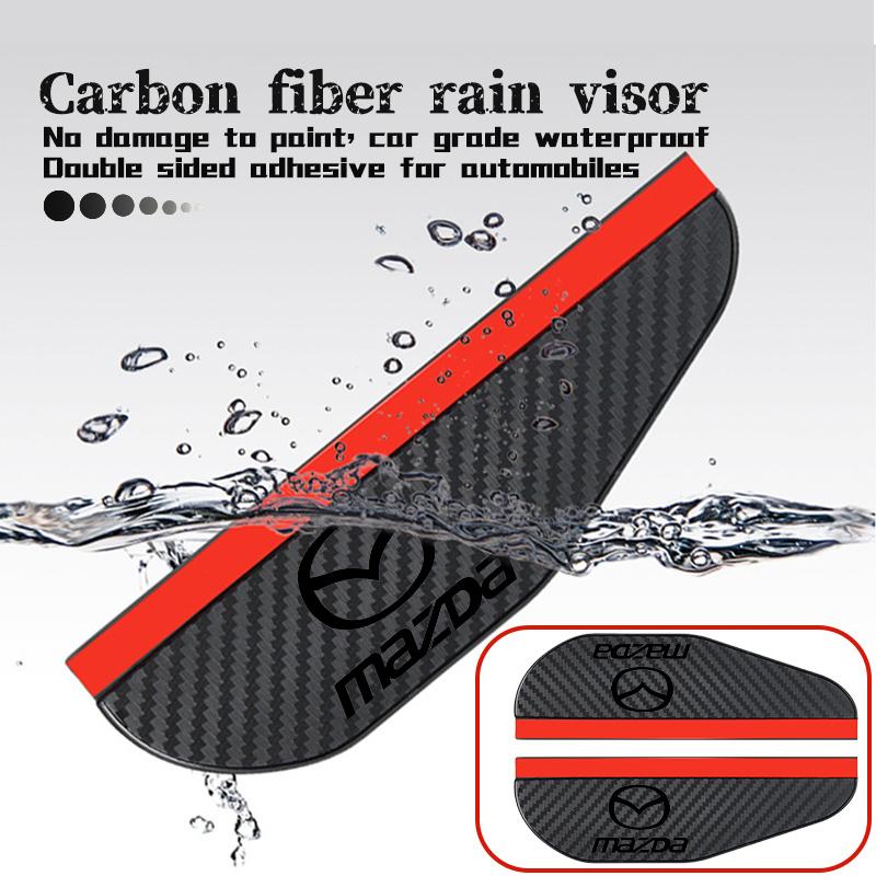 For Mazda 2pcs Car Rearview Carbon Fiber Mirror Rain Eyebrow Rainproof CX9 MX5 RX8 Axela Demio Atenza MS GJI GH BK MP