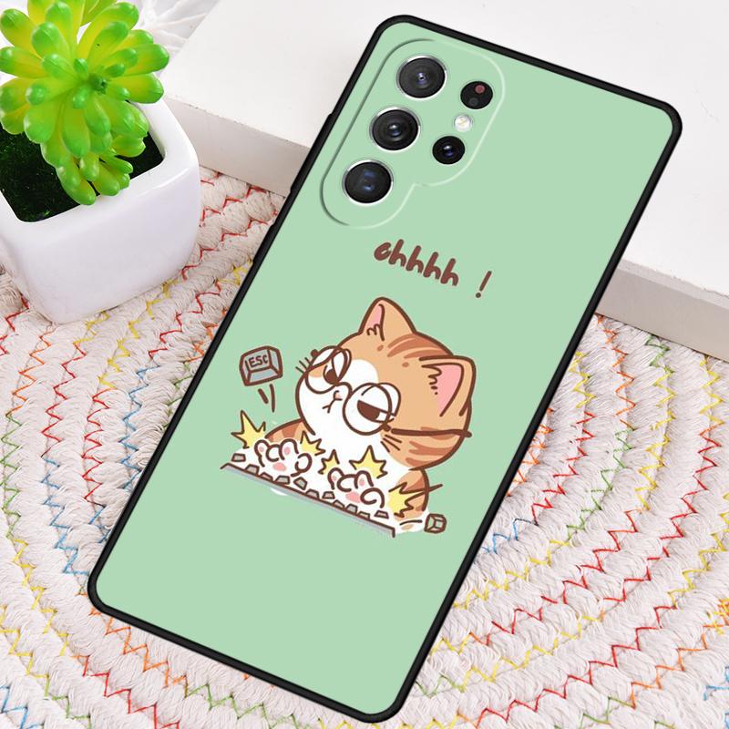 Süße Cartoon-Katze Handyhülle für Samsung Galaxy note 10 pro S26 Ultra S23 S24 FE S25 S21 S22 PLUS stoßfeste Abdeckung