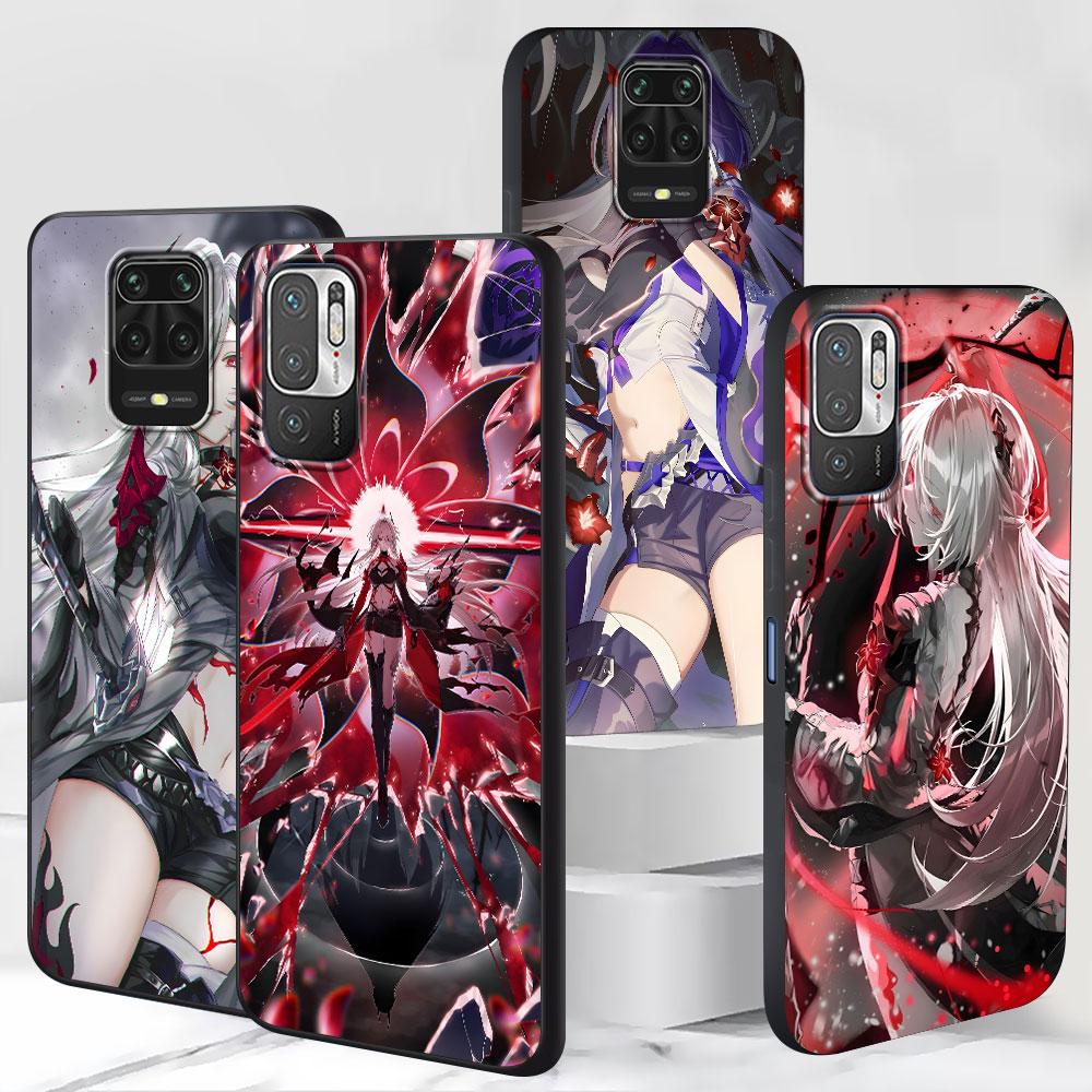 Raiden Bosenmori Mei Case for Xiaomi Redmi 10A 10C 9C 12C 9A 9i 10 12 9 Prime 9T K40 Pro Black Soft TPU Mobile Phone Bag Cover
