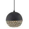 Crystal Pendant Light, Modern Black Ceiling Lamp, Stylish Light - Black