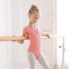 Short Sleeve Gymnastics Costume Elastic Ballet Dress Dance Wear Dance Bodysuit  for Toddler Kids