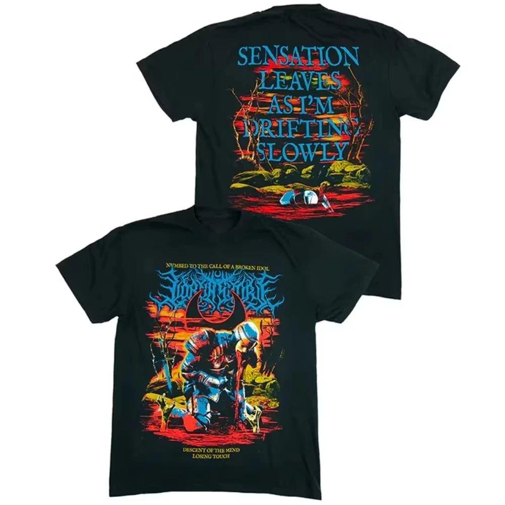 Punk Rock Print Pattern Tops Dark Wind Heavy Metal Rock Punk Print Street Wear Print T-shirt Casual Loose Cotton Top Unisex