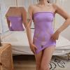 Sex Underwear Open Passion Suit Sexy Perspective Transparent Stockings One-piece Mesh Uniform Purple Slim Fit