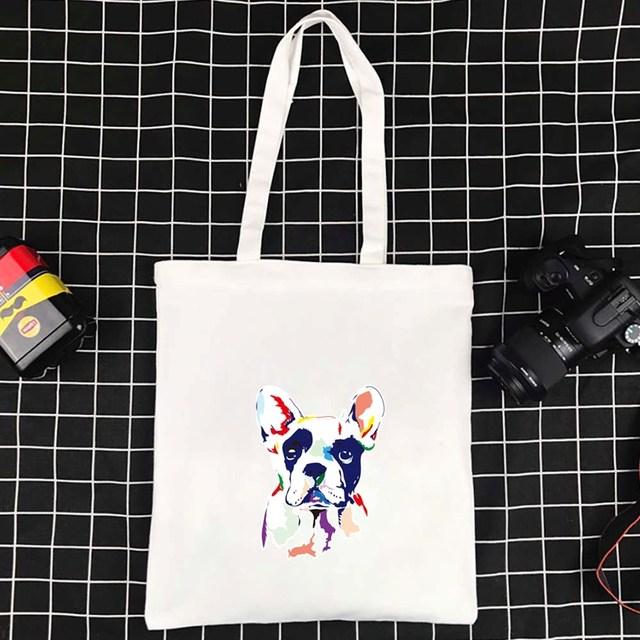 Wiederverwendbare Tragetaschen, faltbare Einkaufstasche, umweltfreundliche Handtaschen, neue große Einkaufstasche, Hundemuster, Damen-Einkaufstasche