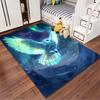 Glowing Owl in Night Sky suitable as a non-slip mat for the living room or bedroom sofa