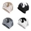 Splicing Fashion Plush Design Women Casual Knitted Hat For Autumn Winter And