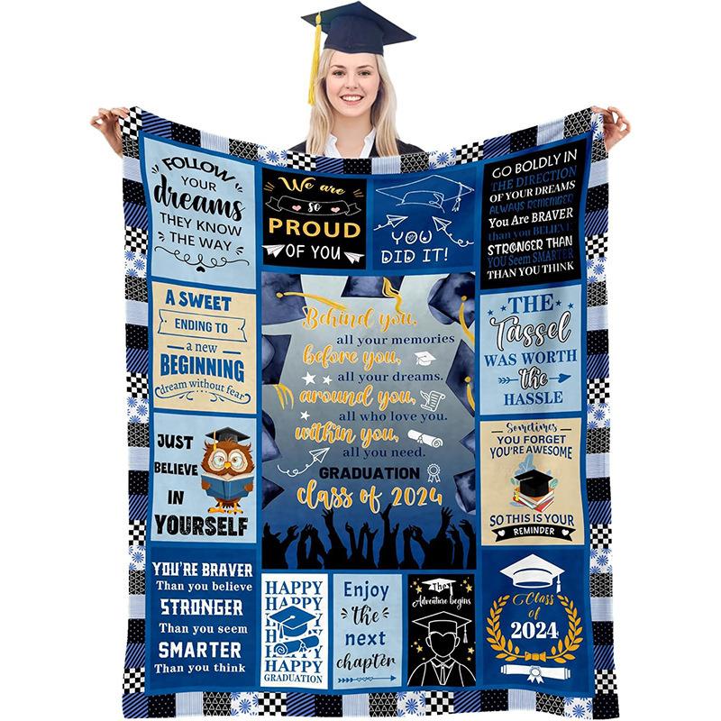 Programmer Graduation Season digitalprinted polyester Bedroom velvet flannel soft sofa cover blanket Fleece soft sofa cover