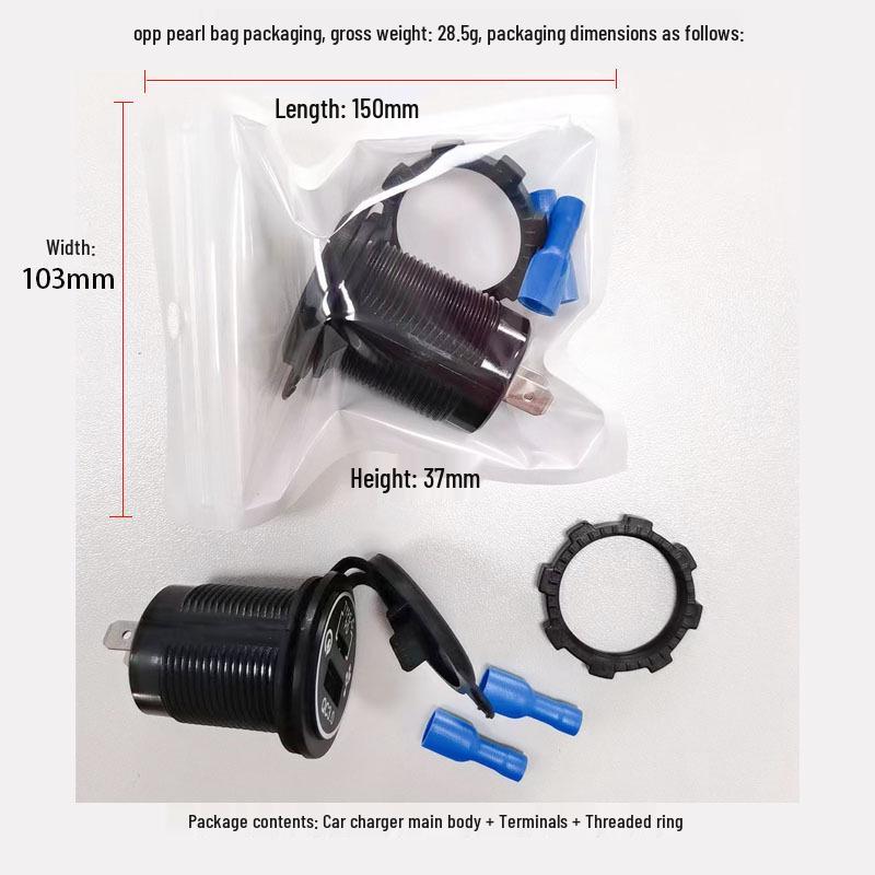 Dual Port USB QC+PD Fast Charger for Car and Motorcycle