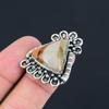 925 Sterling Silver Natural Polychrome Jasper Sister Solitaire Trendy Ring US 8