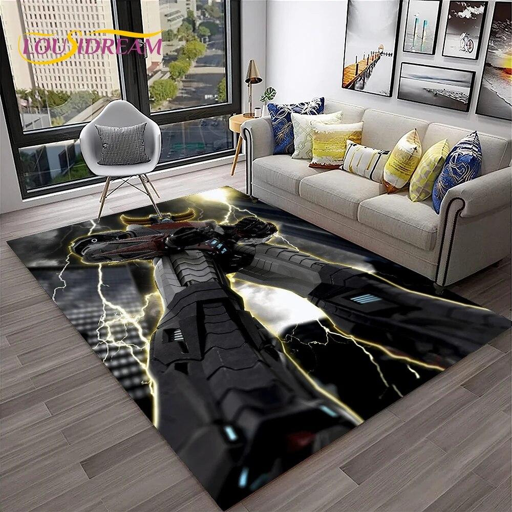 3D Cartoon UFO Robot Grendizer Anime Carpet Rug for Home Living Room Bedroom Sofa Doormat Decor,kids Area Rug Non-slip Floor Mat