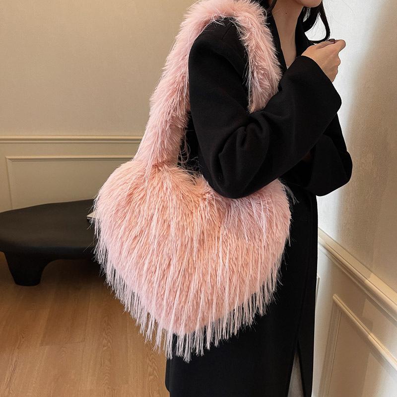 Plush Bag Large Capacity Shoulder Fashion Fringed Tide Bag Fashion Simple Tote Bag