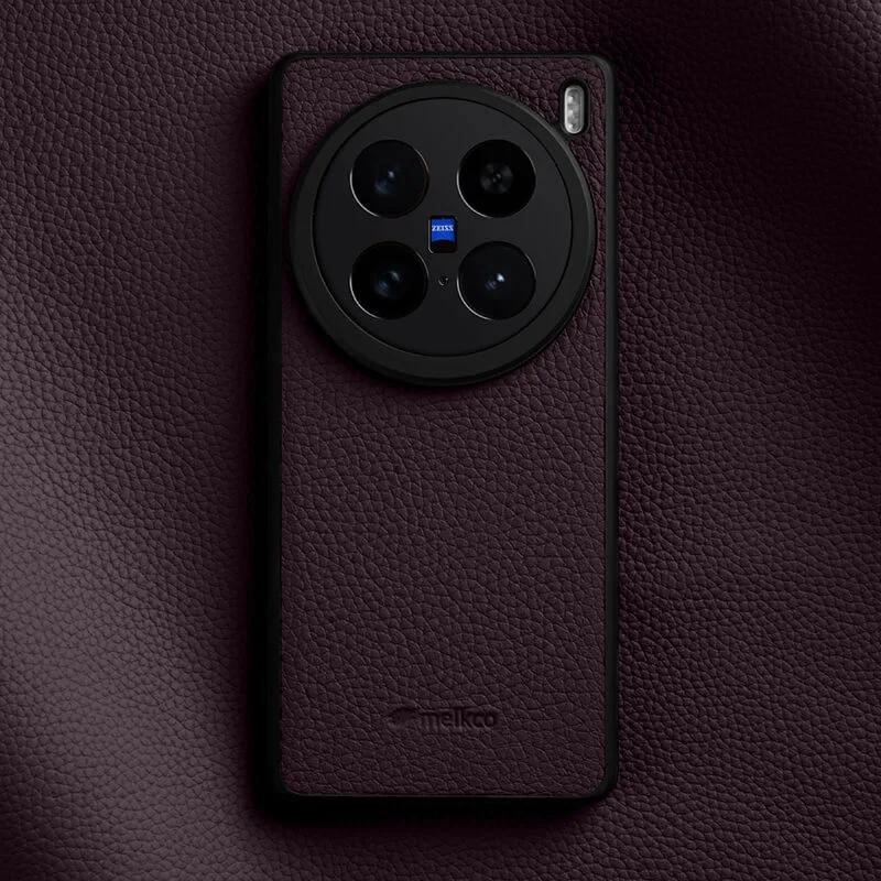 

Melkco Cowhide Leather Case with Camera Len Protector for Vivo X200 Ultra X100 X100S X200S X200 Pro Mini Mobile Phone Hard Cover X200 фиолетовый
