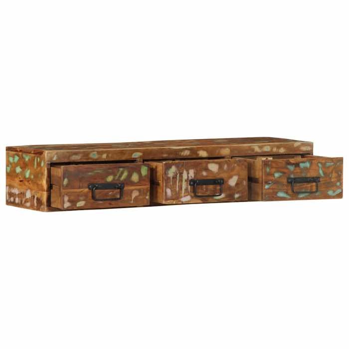 VidaXL Meuble TV mural 100x30x19 cm bois massif de récupération, meuble média, meuble latéral, centre de divertissement, 4017465