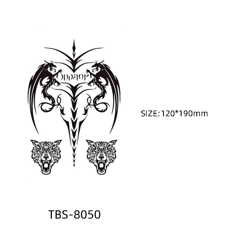 Waterproof Semi-Permanent Black & White Totem Flower Tattoo Stickers