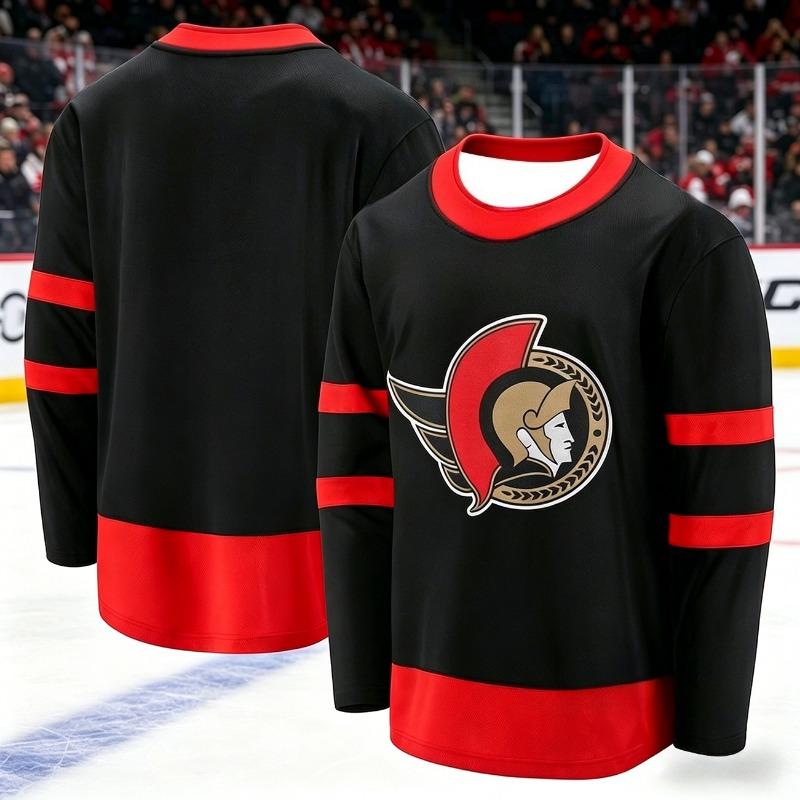 Men's New Ice Hockey Training Suit - Fan Edition 3D Printed Pattern Moisture-Wicking Black Long-Sleeved T-Shirt Kids
