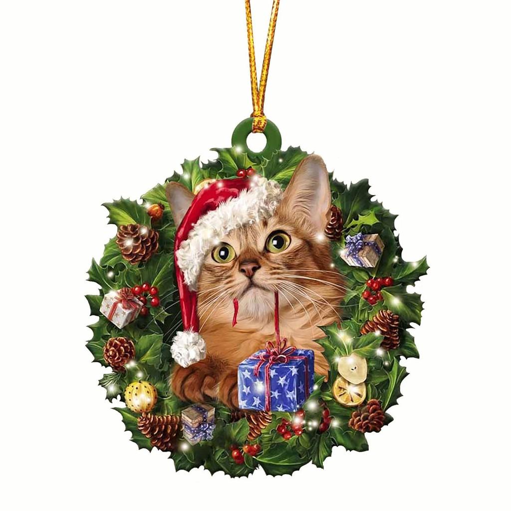 Cat Kawaii Playful Auto Hanging Ornament Colorful Christmas Tree Decor For Children