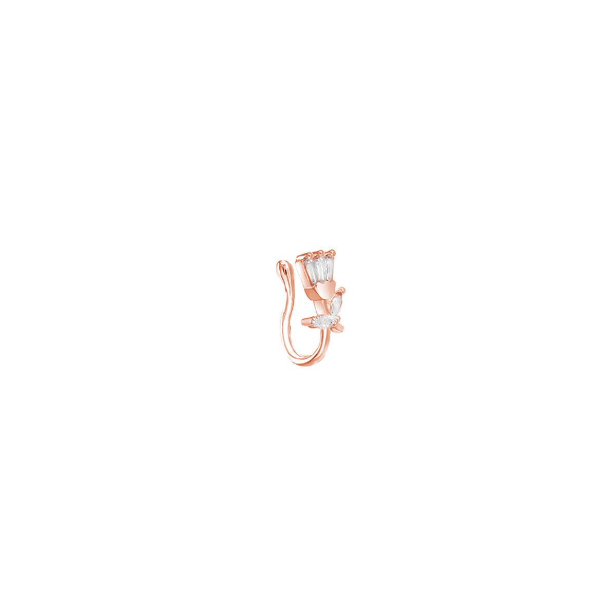 

Personalized Non-Perforated U-Shaped Nose Clip, Simple And Delicate Diamond Leaf Rose Jewelry Nose Stud