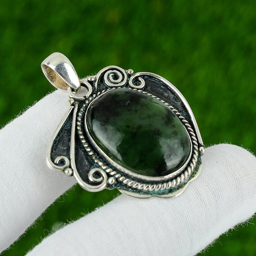 

Подарок для женщин Ювелирная подвеска из стерлингового серебра 925 пробы с натуральным васонитовым драгоценным камнем