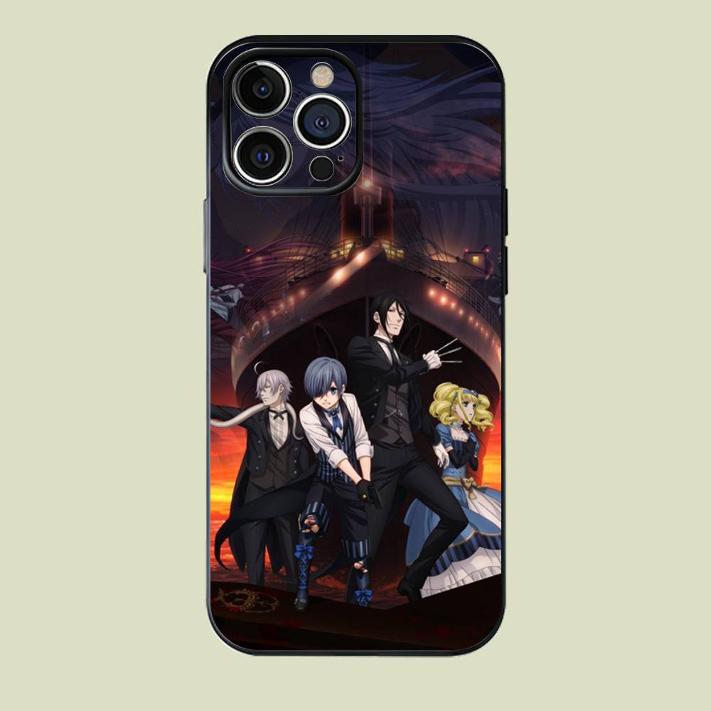 

Black-B-Butler Phone Case Silicone Phone Case For iPhone 17 16 15 14 13 12 Plus Pro Max Shockproof Soft Cover iPhone16promax