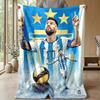 Lionel Messi Theme Blanket Soft Flannel Blanket Plush Throw Blanket Cozy Sofa Bed Blanket for Home Decor