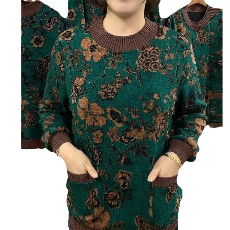 

Новая плюшевая утолщенная имитация плюша супер зимняя теплая рубашка большого размера с длинным рукавом для женщин среднего и пожилого возраста 4XL